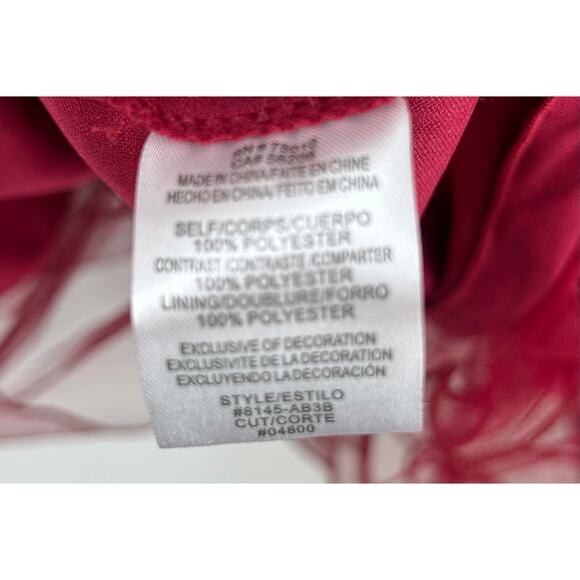 CITY TRIANGLES Women's Red Zippered Mini Lacy Party Dress Juniors 3‎ Formal - Picture 9 of 10